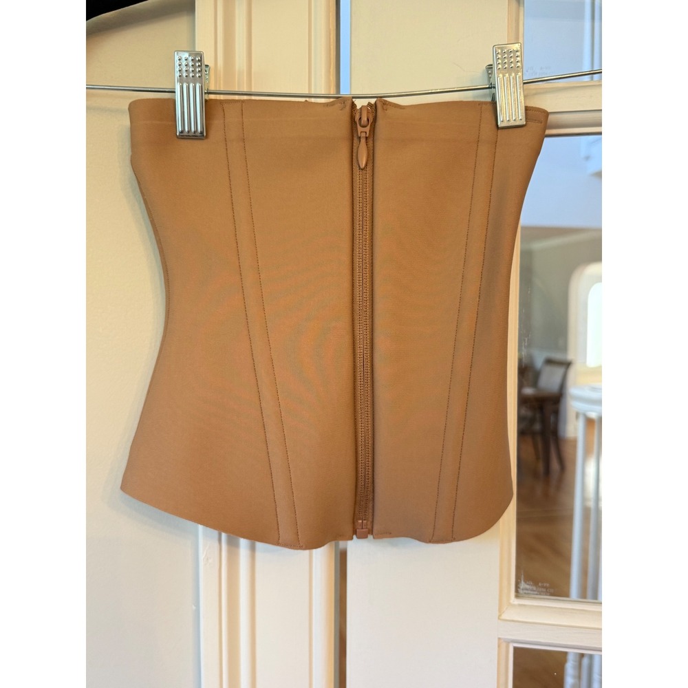 SKIMS Waist Trainer Nude Corset Shapewear Zipper Front Small SP/CH No Straps